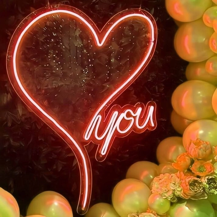 Heart Love You Wedding Neon Sign Romantic Room Decor