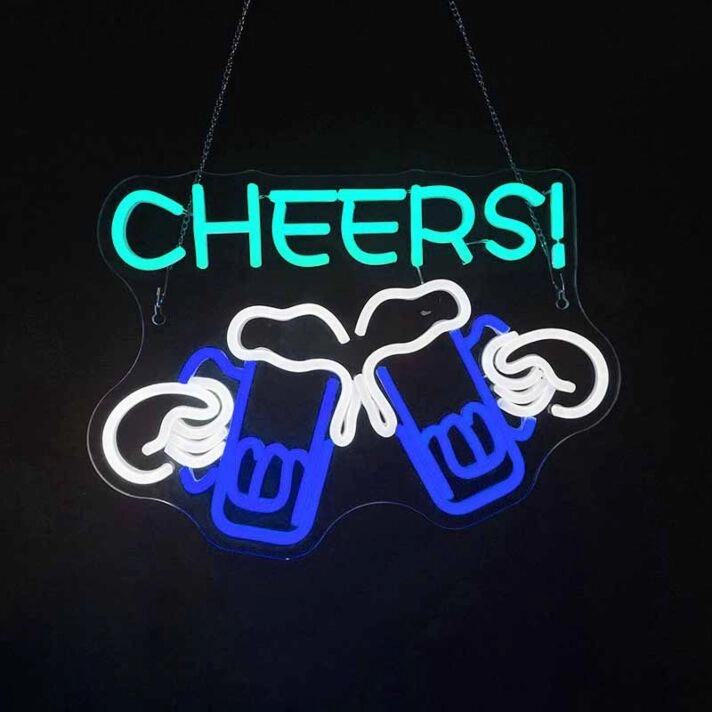 Customize Cheers Toasting Neon Sign