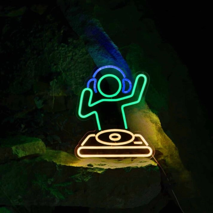 DJ Turntable Neon Sign