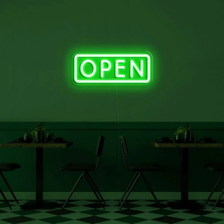 Open V2 Neon Sign for Welcoming Spaces