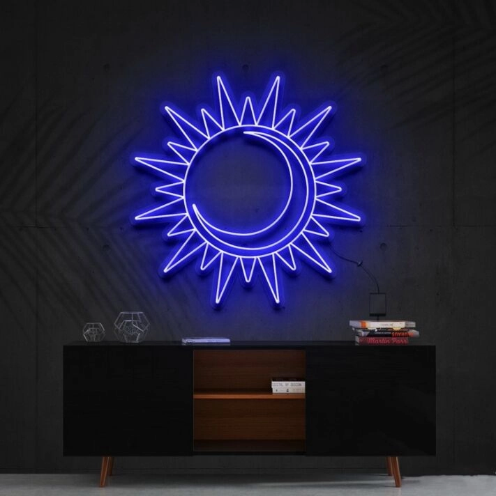 Sun Moon Neon Sign for Peaceful and Relaxing Spaces