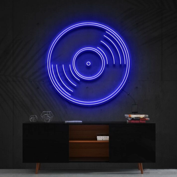 Vinyl Record Neon Sign for Music Lovers and Fans