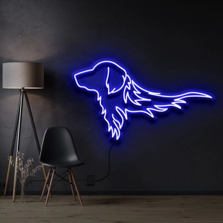 Golden Retriever Neon Sign for Dog Lovers and Pet Spaces