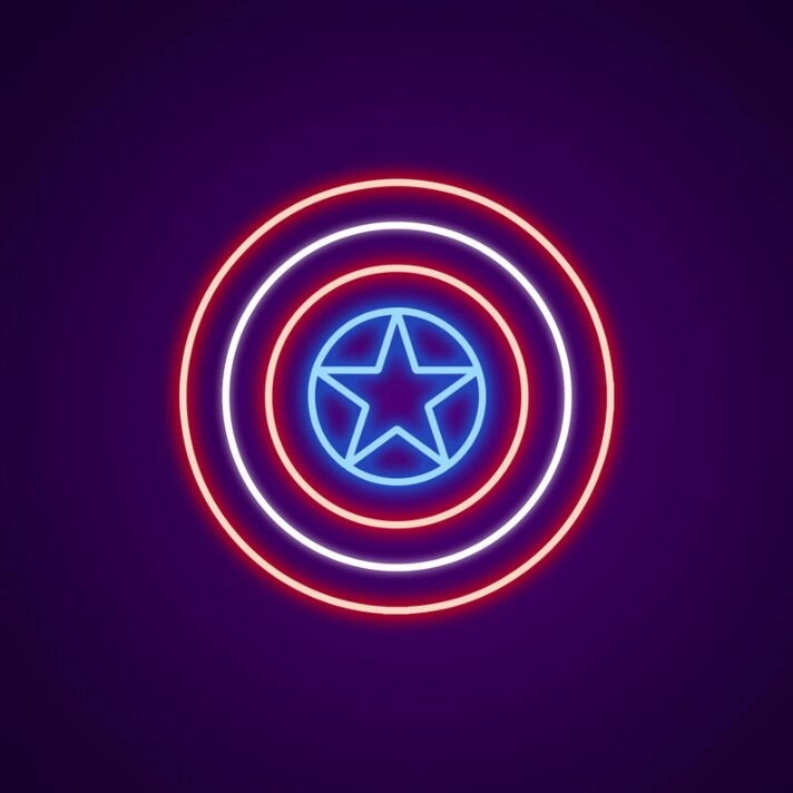 Captain America Neon Sign for Superhero Fans