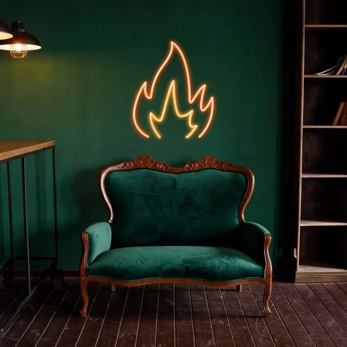 Fire Neon Sign for Dynamic and Energetic Spaces