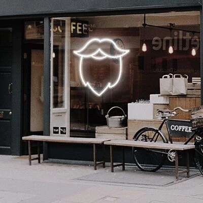 Beard Neon Sign for Stylish and Modern Spaces