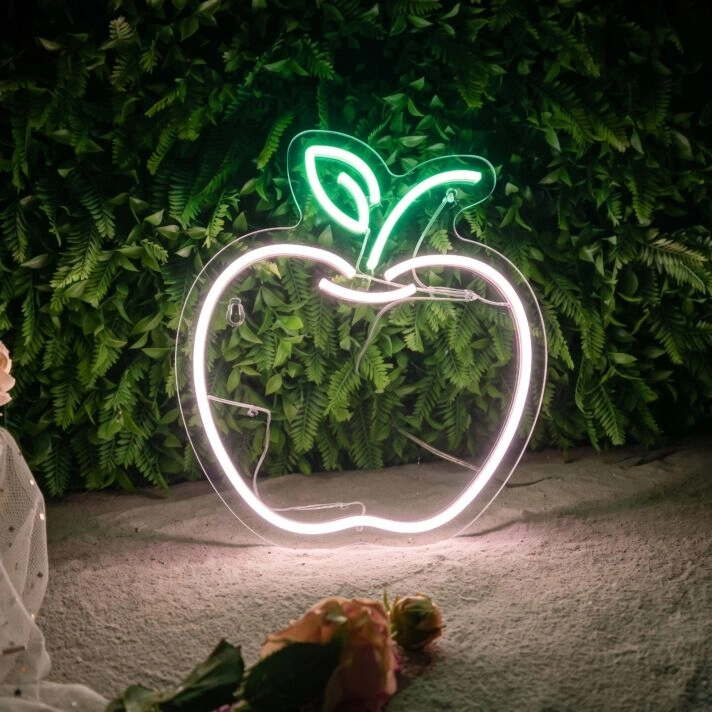 Apple Neon Sign for Nature and Whimsical Decor
