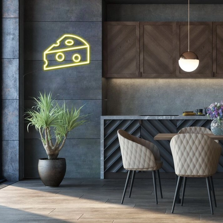 Cheese Neon Sign for Cheese Lovers and Dining Areas