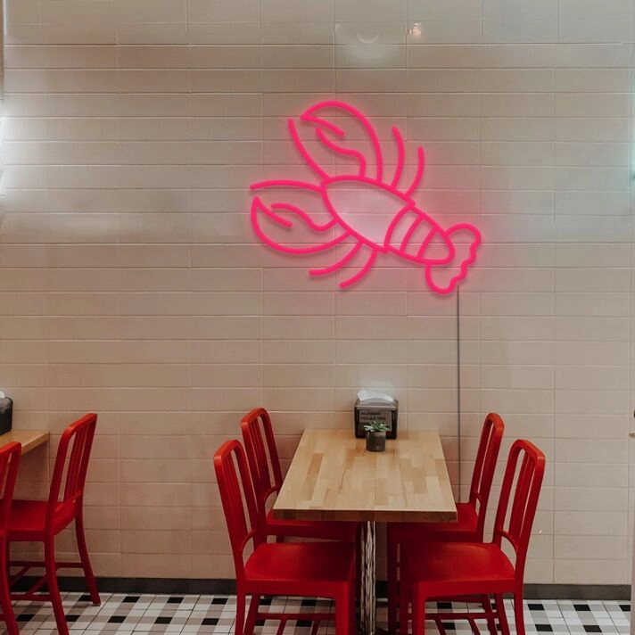 Lobster Neon Sign for Seafood Restaurants and Dining Areas
