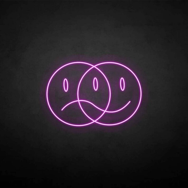 Double face' neon sign