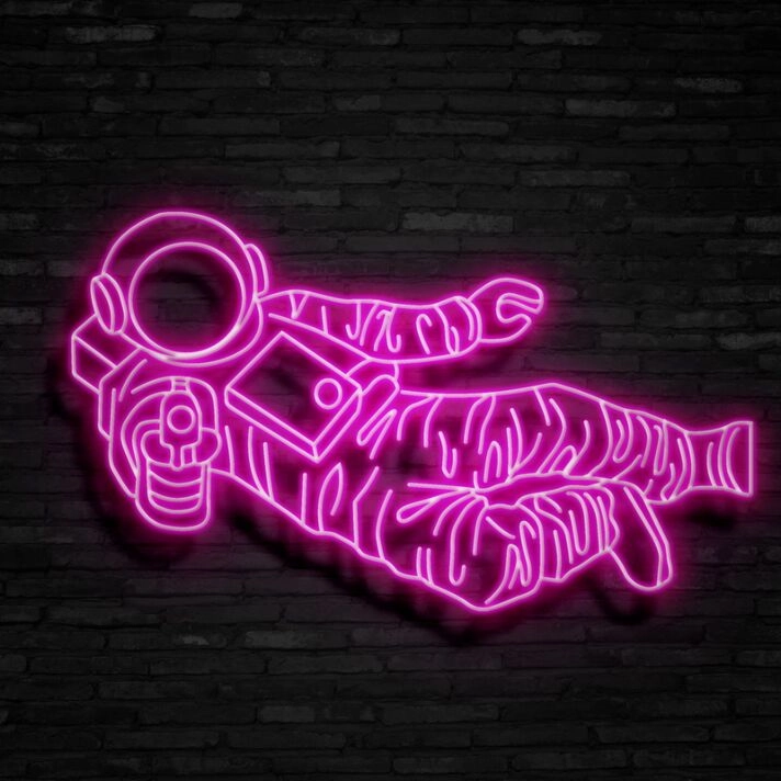 Astronaut Fly Neon Sign for Space Enthusiasts