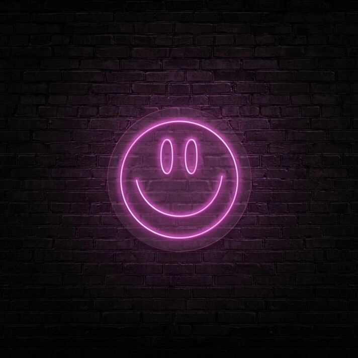 Smiley Neon Sign for Happy and Positive Spaces
