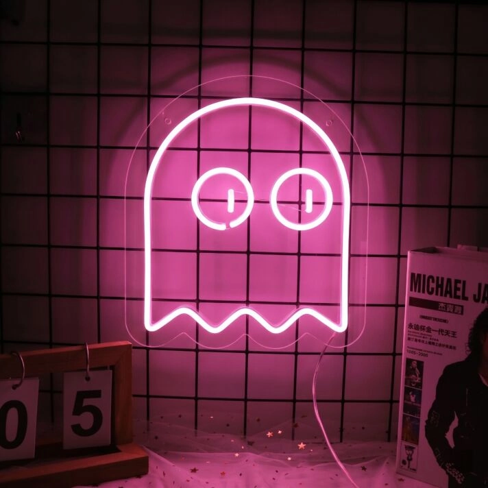 Ghost Man Neon Sign for Halloween and Fun Decor