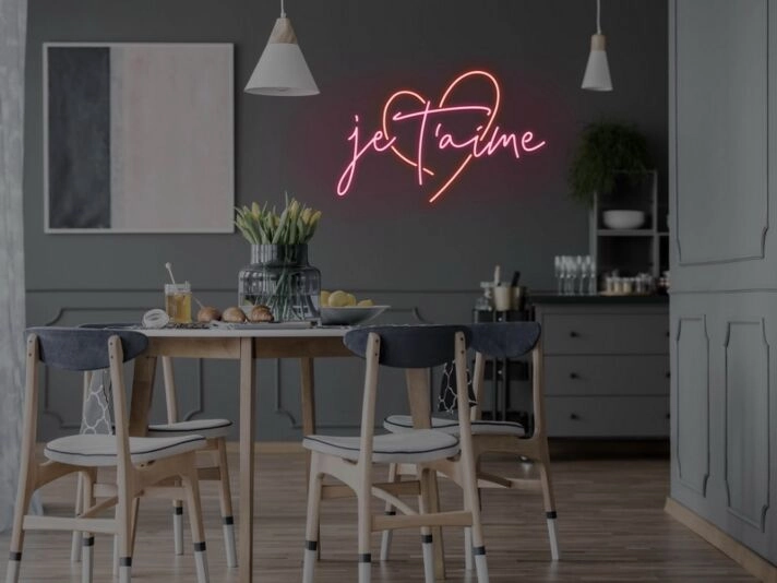 Je T'aime Neon Sign for Romantic and Loving Spaces