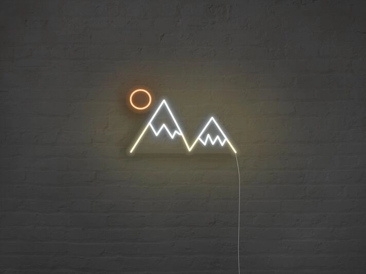 Mountain Peaks Neon Sign for Nature and Adventure Lovers