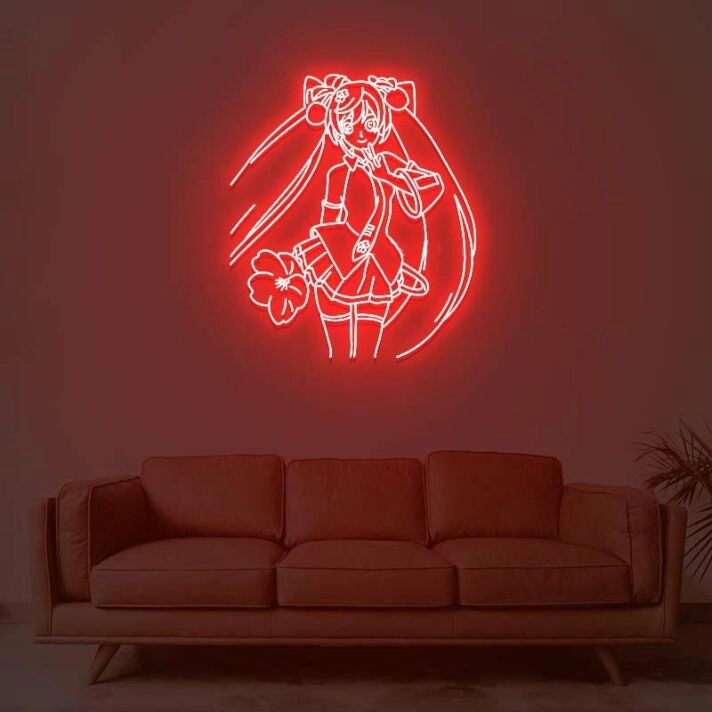 Hatsune Miku 2 Neon Sign for Anime Fans