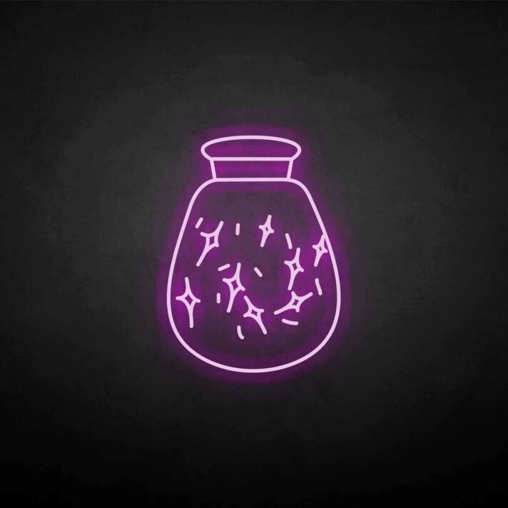 Wishing bottle neon sign