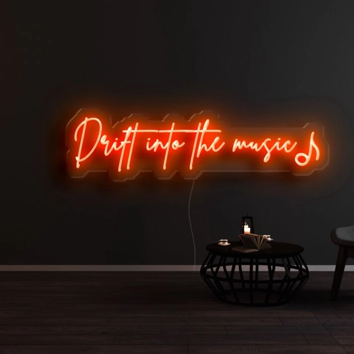 Drift Into The Music Neon Sign for Music Lovers