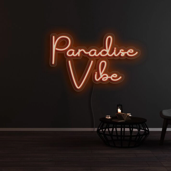 Paradise Vibe Neon Sign for Tropical and Relaxing Spaces