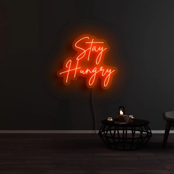 Stay Hungry Neon Sign for Motivational and Productive Spaces