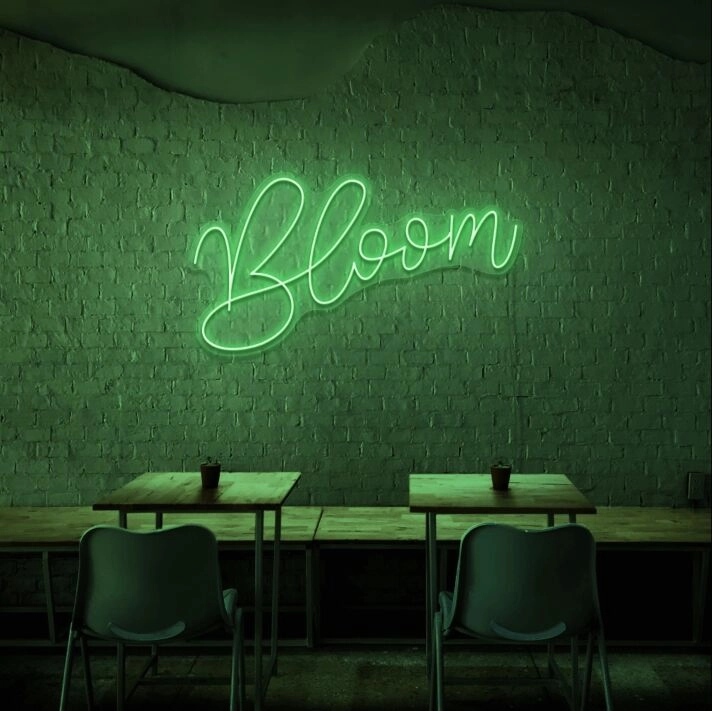 Bloom Neon Sign for Positive and Growth Spaces