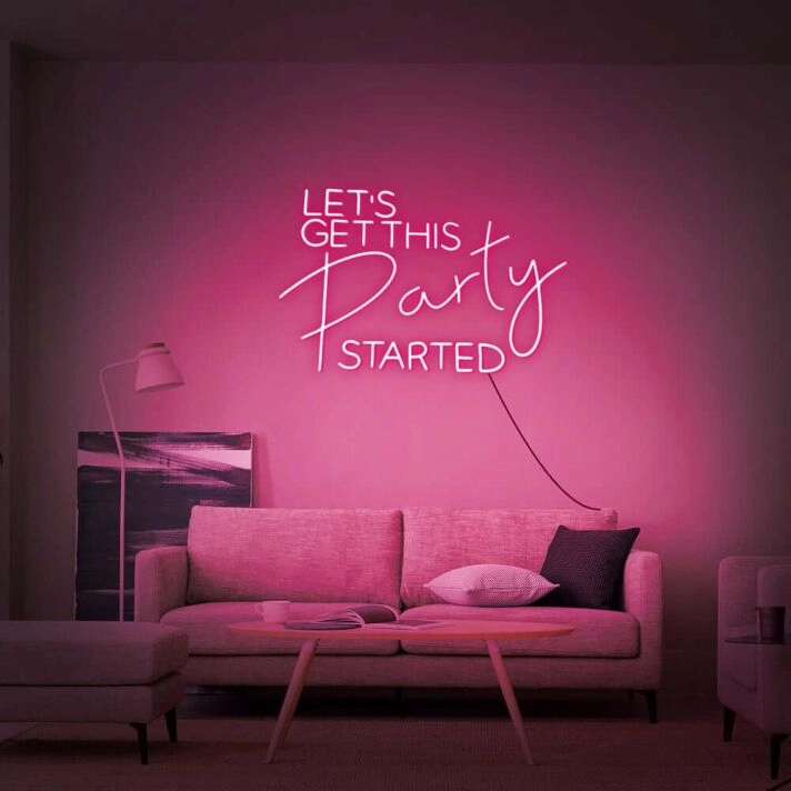 Let's Get This Party Started Neon Sign for Fun and Celebratory Spaces