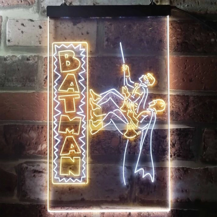 Batman and Robin Dual LED Neon Sign for Superhero Fans