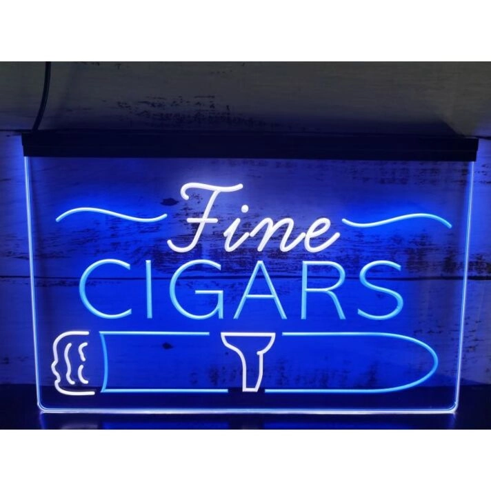 Cigars V2 Dual LED Neon Sign for Retail and Relaxing Spaces