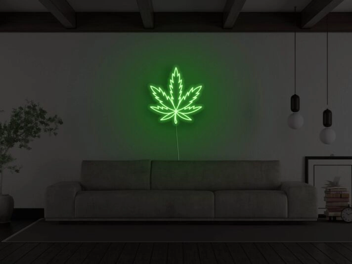 Pot Leaf Neon Sign for Cannabis Enthusiasts and Relaxing Spaces