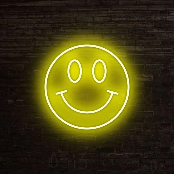Smiley Neon Sign for Positive and Fun Spaces