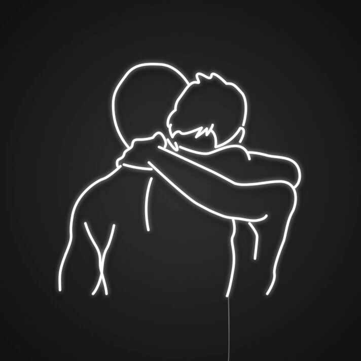 Gay Hug Neon Sign for LGBTQ+ Positive Spaces