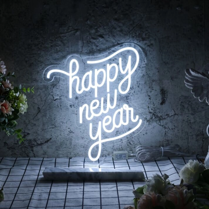 Happy New Year LED Neon Sign for Celebratory Spaces