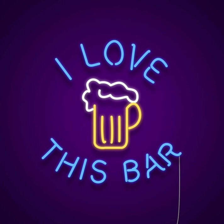 I Love This Bar Neon Sign for Bar and Social Spaces