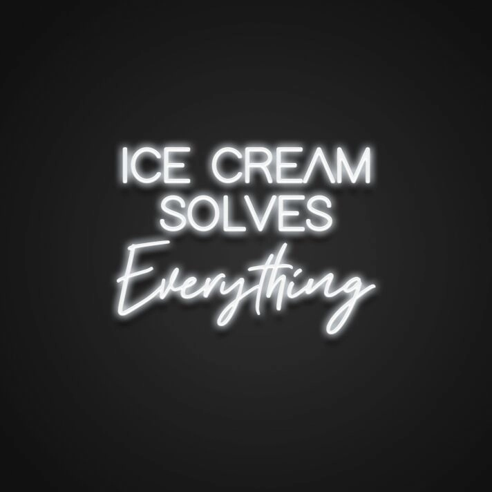 Ice Cream Solves Everything Neon Sign for Sweet and Fun Spaces