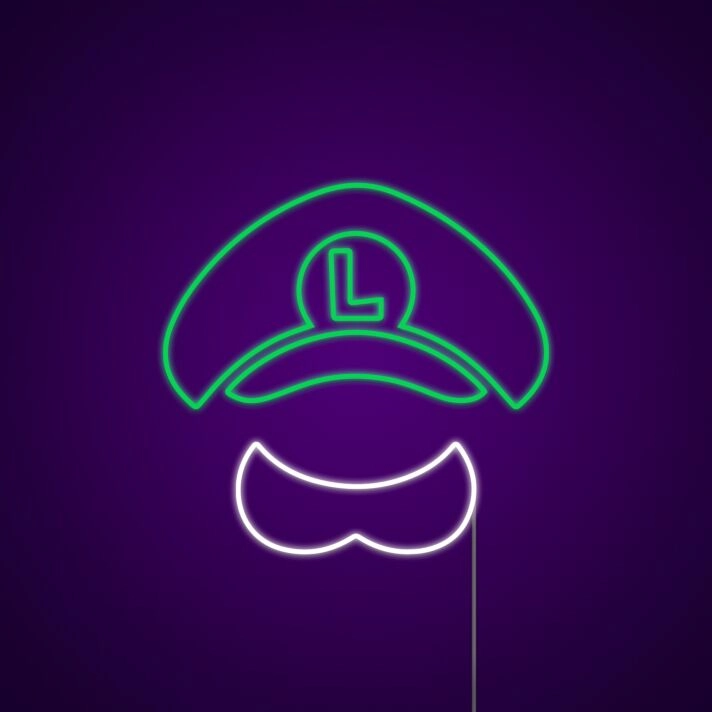 Luigi Neon Sign for Video Game Fans