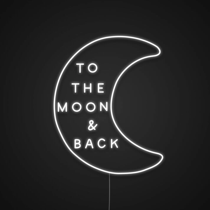 To The Moon And Back Neon Sign for Romantic and Inspirational Spaces