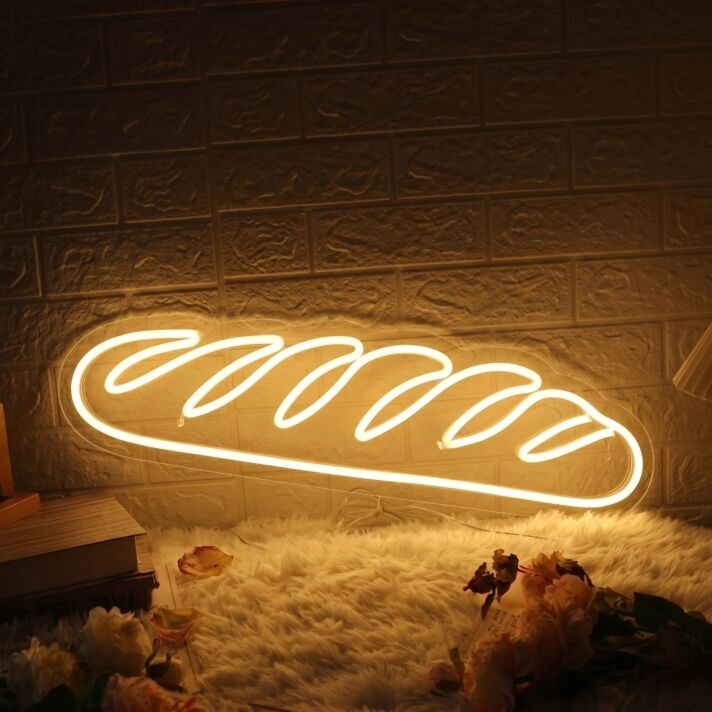 Baguette Neon Sign for Food Lovers and Whimsical Decor