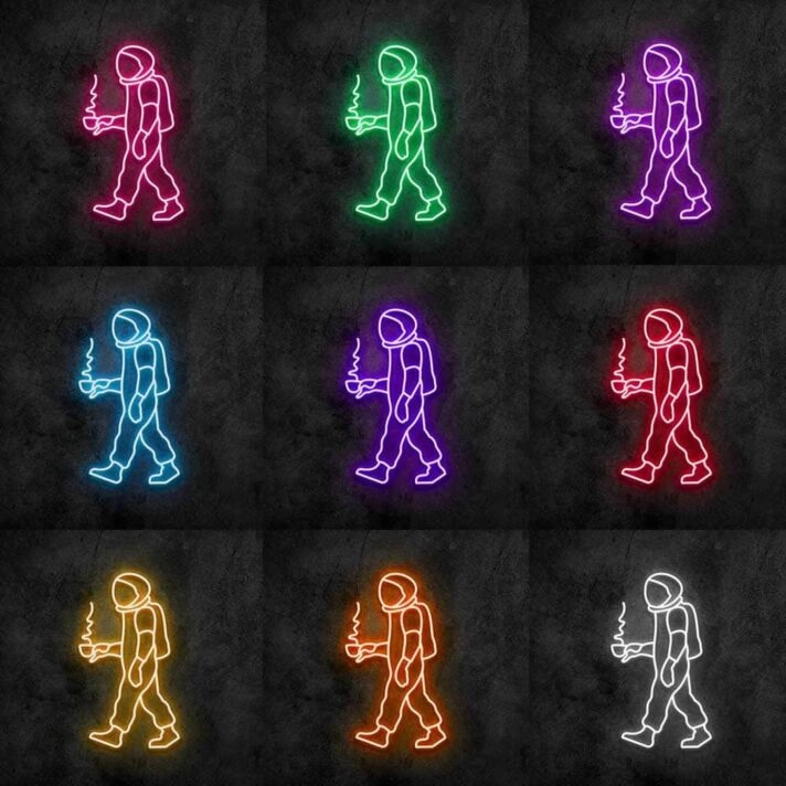 Astronaut Coffee Neon Sign for Space and Coffee Lovers