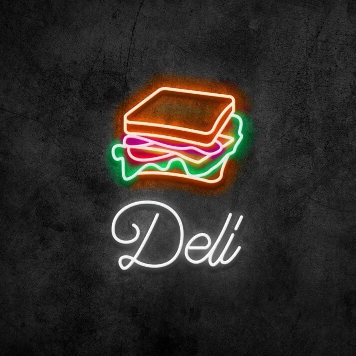 Deli Sandwich Neon Sign for Food Lovers and Cafes
