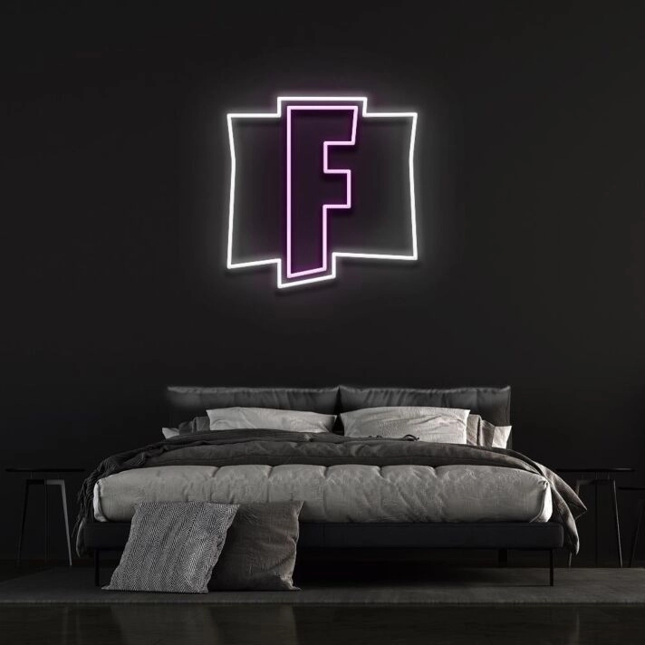 F game Logo Neon Sign for Gaming Fans