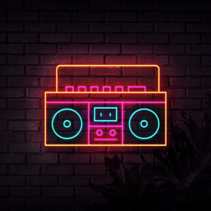 Boom Box Neon Sign for Music Lovers
