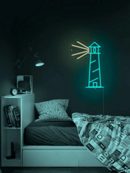 Lighthouse Neon Sign for Nautical and Coastal Decor