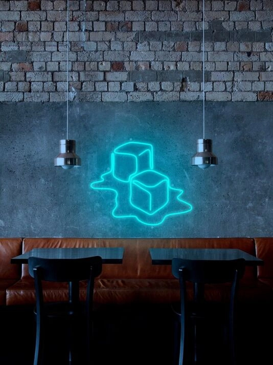 Ice Cube Neon Sign for Fun and Cool Spaces