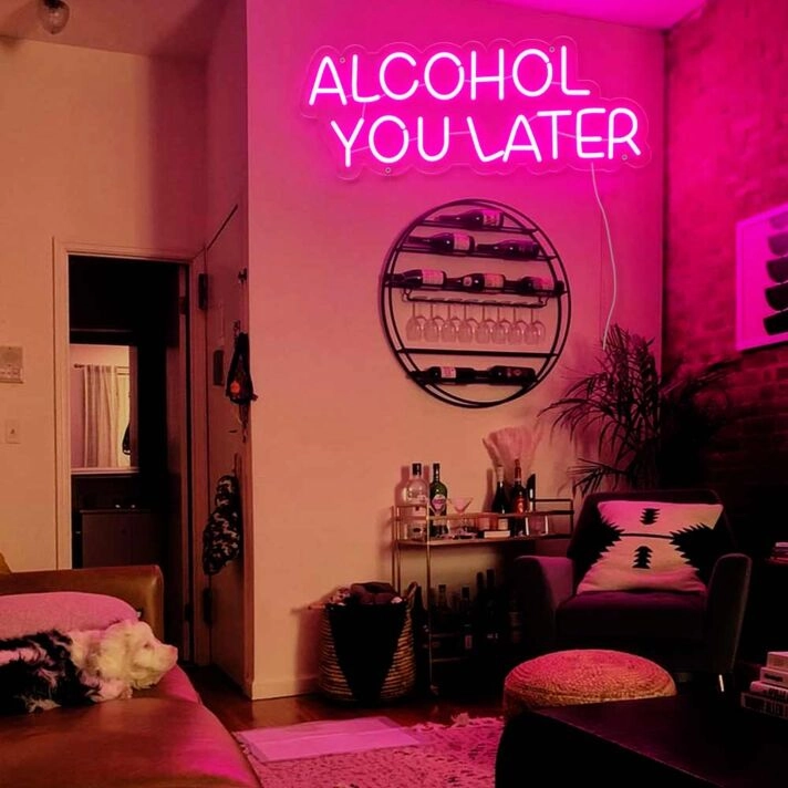 Alcohol You Later Neon Sign for Fun and Social Spaces