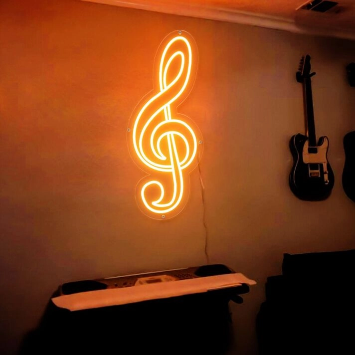 Treble Clef Note Neon Sign for Music Lovers