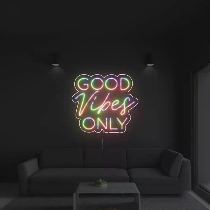 Good Vibes Only Colorful Neon Sign for Positive and Fun Spaces