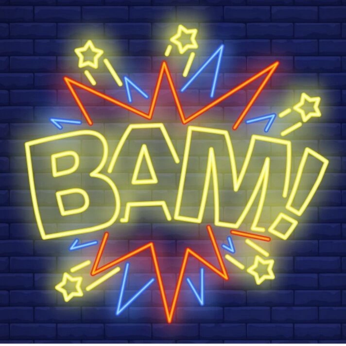 Bam Neon Sign for Fun and Energetic Spaces