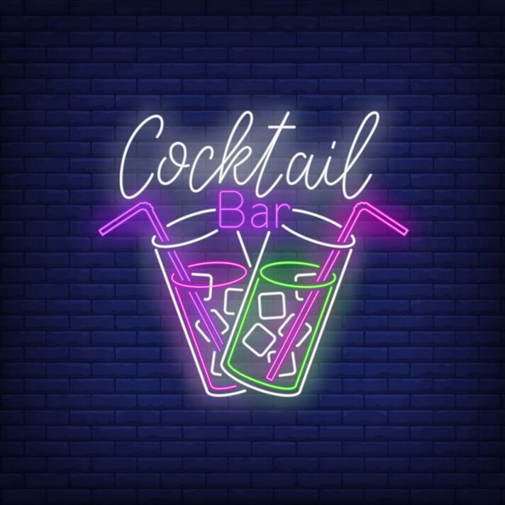 Cocktail Bar Neon Sign for Bars and Social Spaces