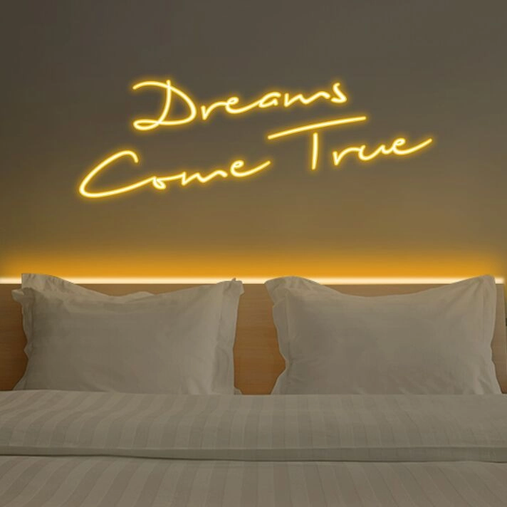 Dreams Come True Neon Sign for Inspirational and Motivational Spaces