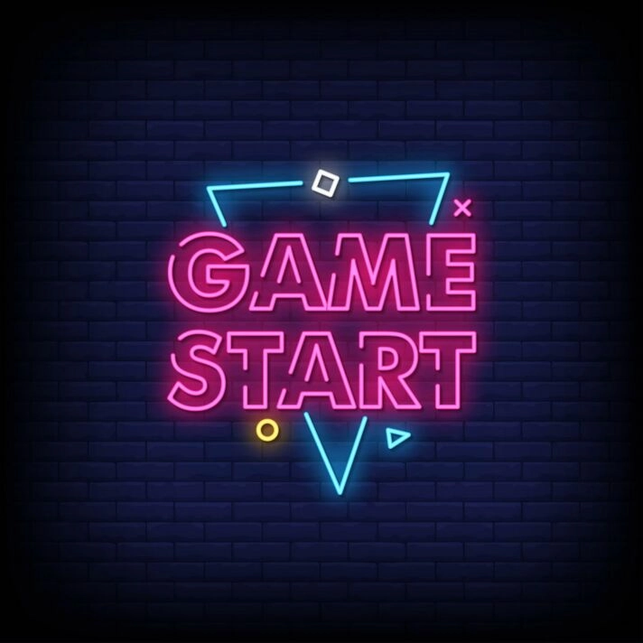 Game Start Neon Sign for Gaming and Fun Spaces